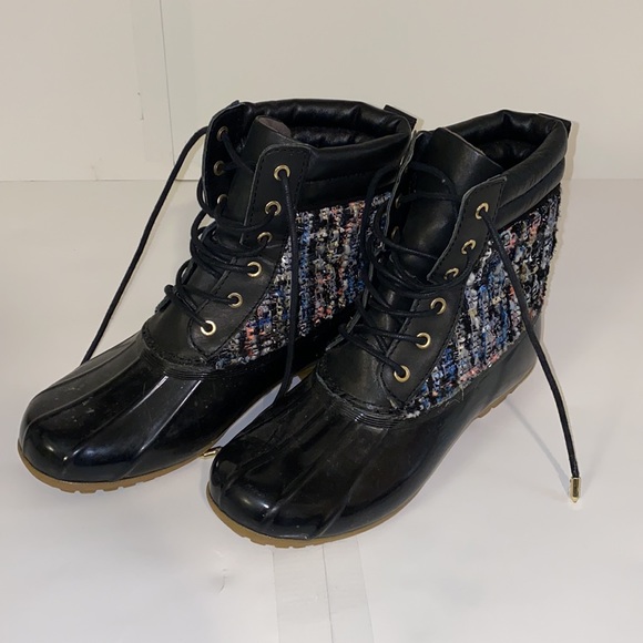 Sam Edelman Caldwell Multi Color Tweed Duck Boots - Picture 4 of 7